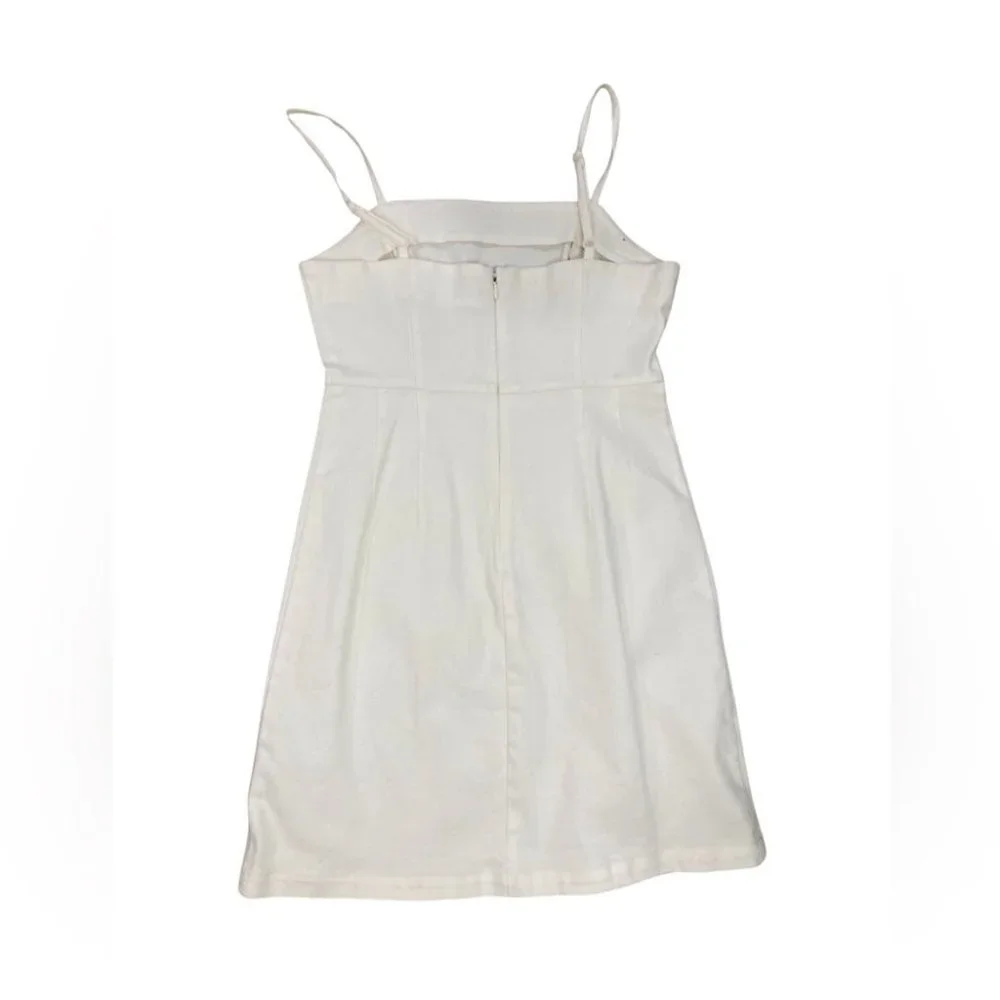 Urban Outfitters Denim Mini Dress | White | Size XS - Picture 6 of 10
